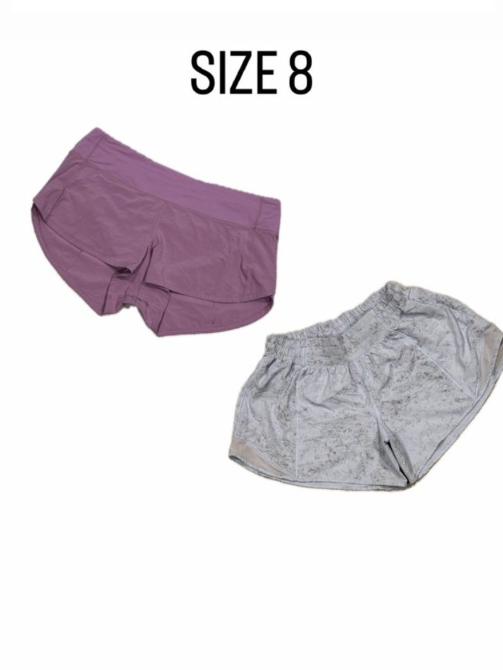 Lululemon Running Shorts Bundle Size 6 & 8 Purple & Speckled Gray
